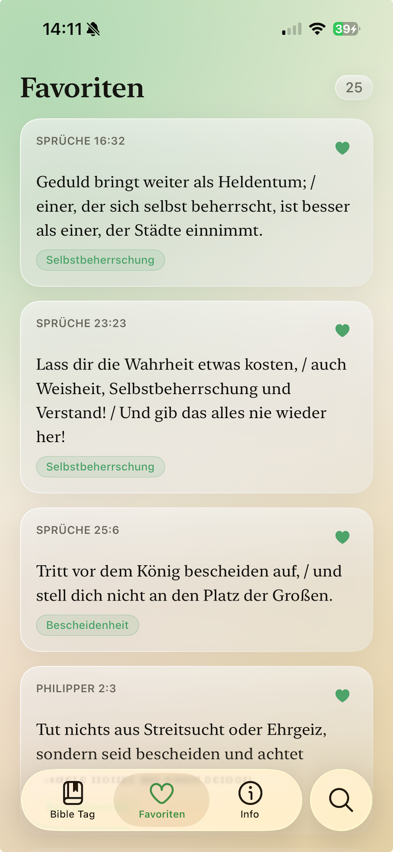 Favoriten-Liste